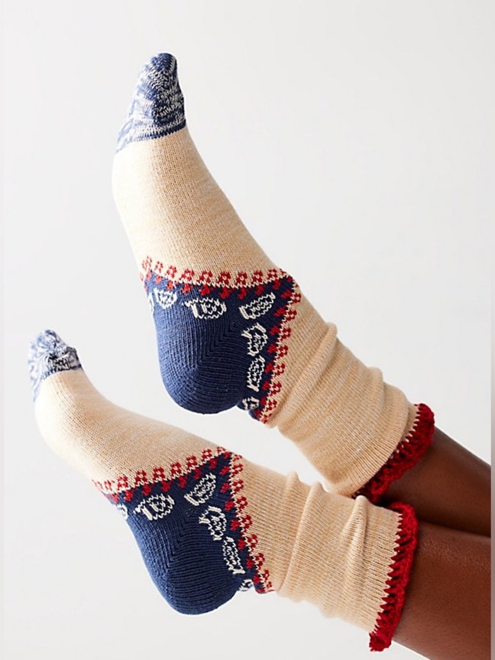 Free People Raggedy Ann Ankle Socks NWT